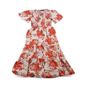 Zessica Womens Red and White  Dress